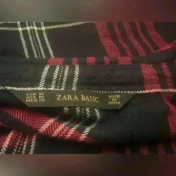 Zara Basic plaid shirt Size M - Picture 5 of 5